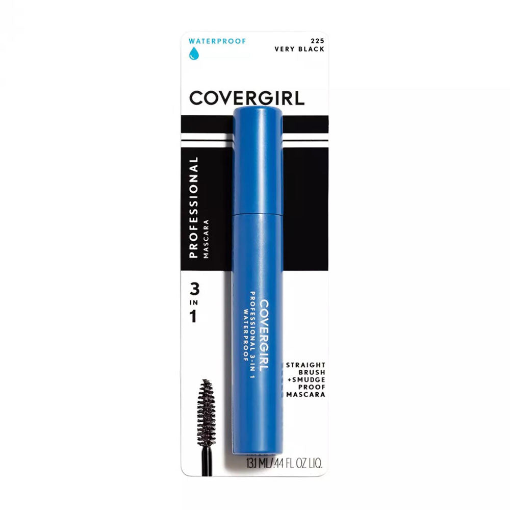 Cover Girl Professional 3 In1 Waterproof Mascara, 225 Very Black, 0.3 Oz